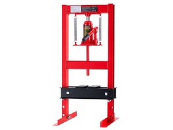 VEVOR Hydraulische Werkstattpresse 6 t H-Rahmen aus Kohlenstoffstahl Rot, 4 Höhenstufen 50–230 mm, Hydraulikpresse mit Beweglicher Pressplatte und Rutschfestem Griff, zum Biegen Richten Pressen