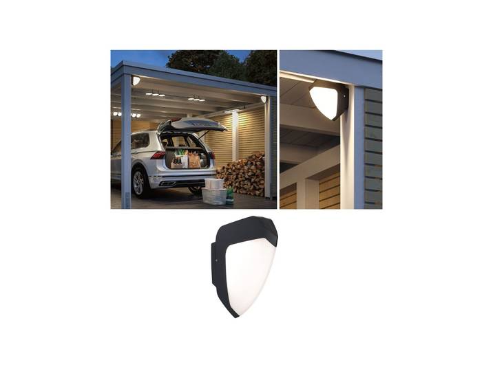 Ikosea Außenwandleuchte m/Sensor SWR Anthrazit - Paulmann - Modern - Kunststoff - Eckig