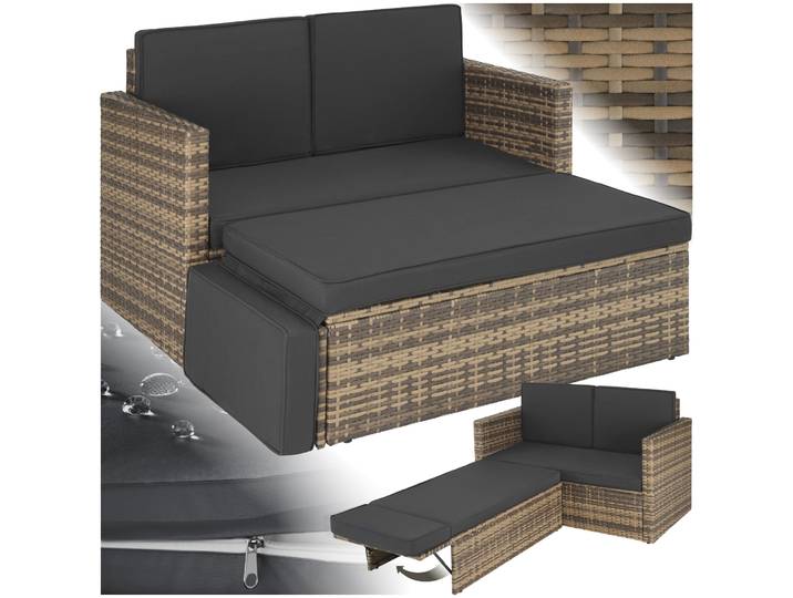 Canapé de jardin CORFOU modulable - marron naturel