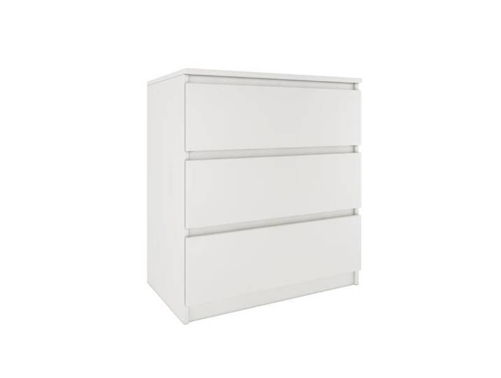 ASTER T3 - Commode 3 tiroirs - Chambre bureau salon - 77x70x40 - Meuble de rangement - Style Scandinave - Blanc