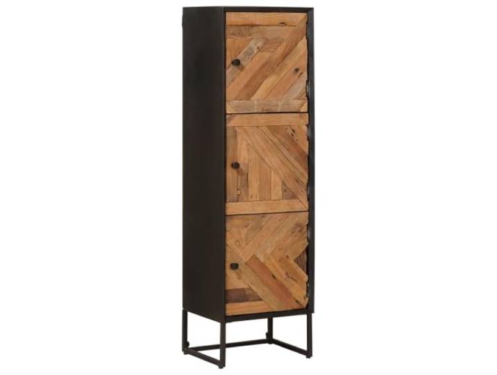 TEKGHUT Highboard 35 x 30 x 120 cm Massiv Holz und Engineered Wood Altholz, Holzwerkstoff, Wohnzimmer, Regale, Schubladen, Aufbewahrung, rustikaler Charme, Montage nötig
