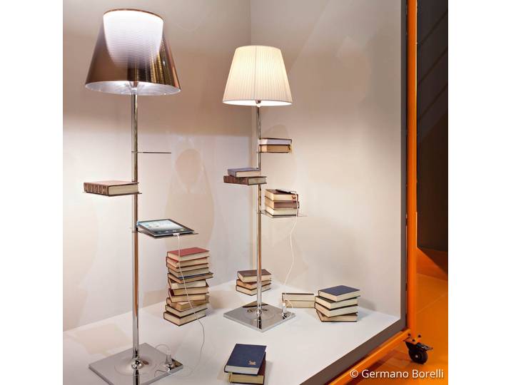 Bibliotheque National Lampadaire Aluminium Bronze - Flos BIBLIOTH.NAT - Salon / séjour - Design - Métal - Avec abat-jour