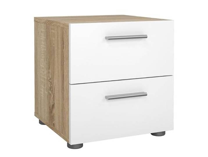Netfurniture Tele Nachttisch, 2 Schubladen, Eiche