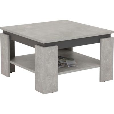 Couchtisch HELA "TIM", grau (beton, anthr), B:68cm H:41cm T:68cm, Tische, Couchtisch, mit Ablageboden, quadratisch oder rechteckig