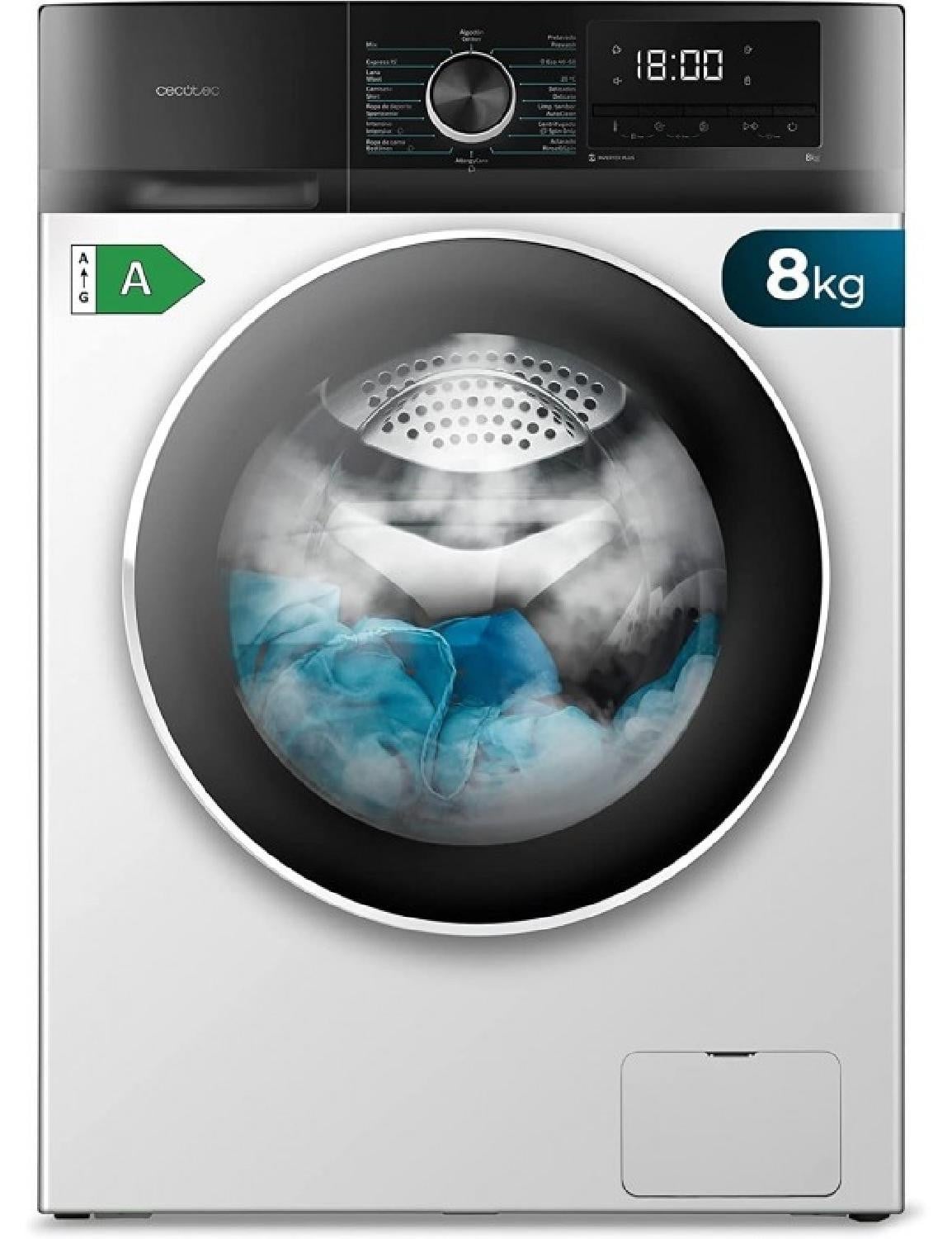 Cecotec Bolero DressCode 8500 Inverter A wasmachine, 8 kg, 1400 toeren per minuut, 76 dB