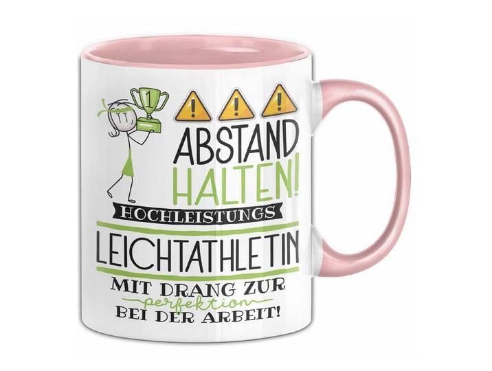 Trendation Tasse Leichtathletin Tasse Geschenk Lustig Abstand Halten Hochleistungs-Le