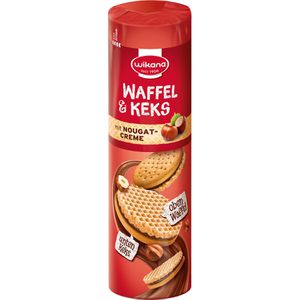 Wikana Kekse Waffel & Keks, Doppelkeks mit Nougatcreme-Füllung, 240 g