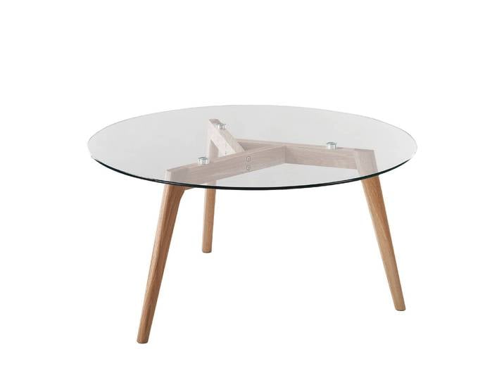 Table basse Forsby Ø 90cm Marron/Chêne