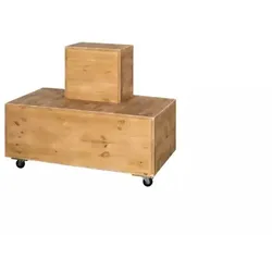 TRADIS Floristen-Ergänzungsdisplay aus Massivholz mit 2 Ebenen und Rollen