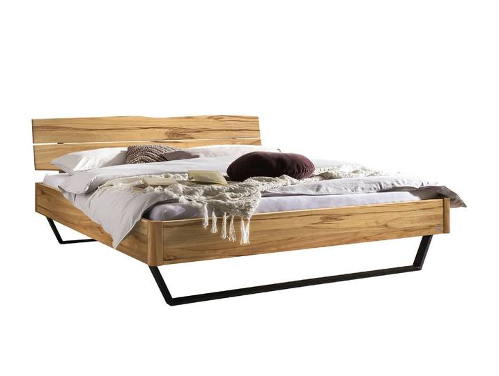 Bettgestell, Wildbuche Massivholz, Braun, 180×200 cm, Modern, Hasena