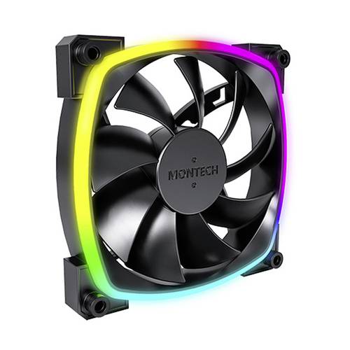 MONTECH AX120 PWM ARGB PC-Gehäuse-Lüfter Schwarz (B x H x T) 120 x 120 x 25mm