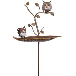 Moritz Vogeltränke Garten Eulen 24 x 41 x 129 cm Gartenstecker Gartendeko Gartenfigur Tierfigur Deko
