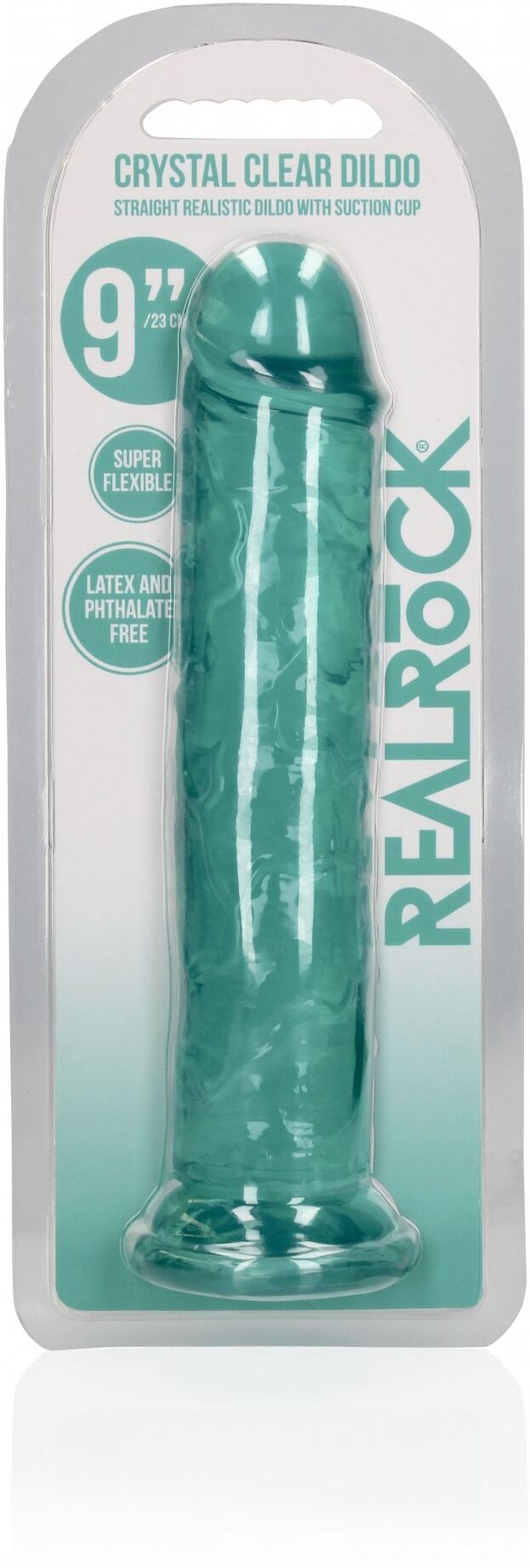 RealRock Realiste Dildo Jelly Suction Cup 23 cm - Turquoise