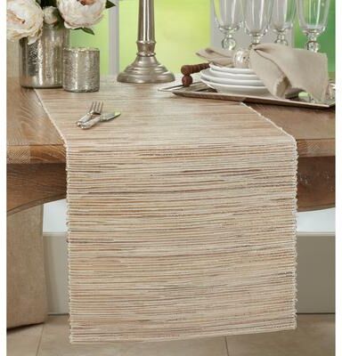 Saro Lifestyle Nubby Table Runner With Shimmering Woven Design