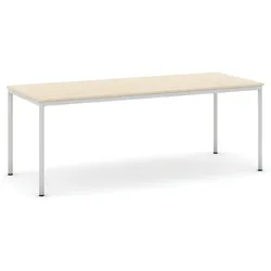 Esstisch BASIC, 200x80 cm, graues Metallgestell, Birke