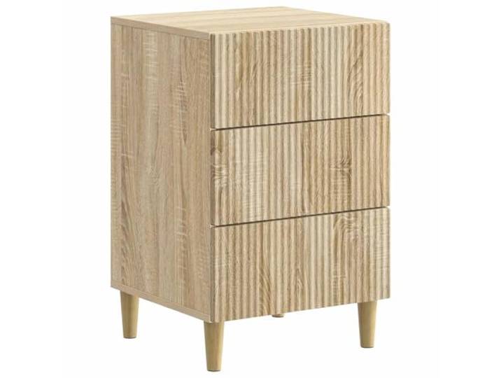 KUTYWEXFM Nachttisch Sonoma-Eiche 43x41x66,5 cm Beistelltisch 3 Schubladen Kompakter Beistelltisch in Sonoma-Eiche Optik für Schlafzimmer und Leseecke. Bietet praktischen Stauraum mit 3 Schubladen.
