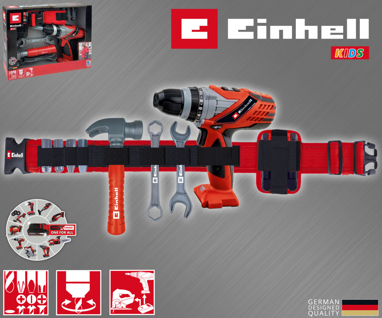 Einhell Kids Kinder-Werkzeuggürtel 9-teilig
