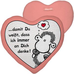 Sheepworld Sofakissen Denke, 48183, rosa, mit Plüschbezug, 30x25 cm