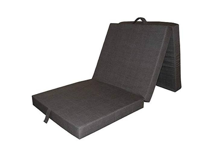 VitaliSpa Faltmatratze, Anthrazit, 190 x 70 cm klappbar mit Tragegriffen für flexible Nutzungsmöglichkeiten