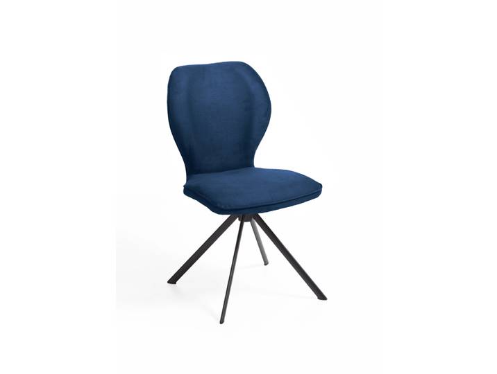 Design-Stuhl, Polyester, Blau, 49,5×60 cm, Drehbar, Modern, Niehoff-Sitzmöbel