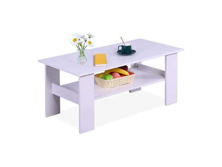Relaxdays Couchtisch mit unterer Ablage