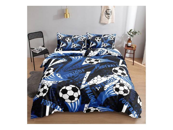 LuxusKollektion Kinderbettwäsche Bettwäsche-Set Fußball Kinder 200x200cm