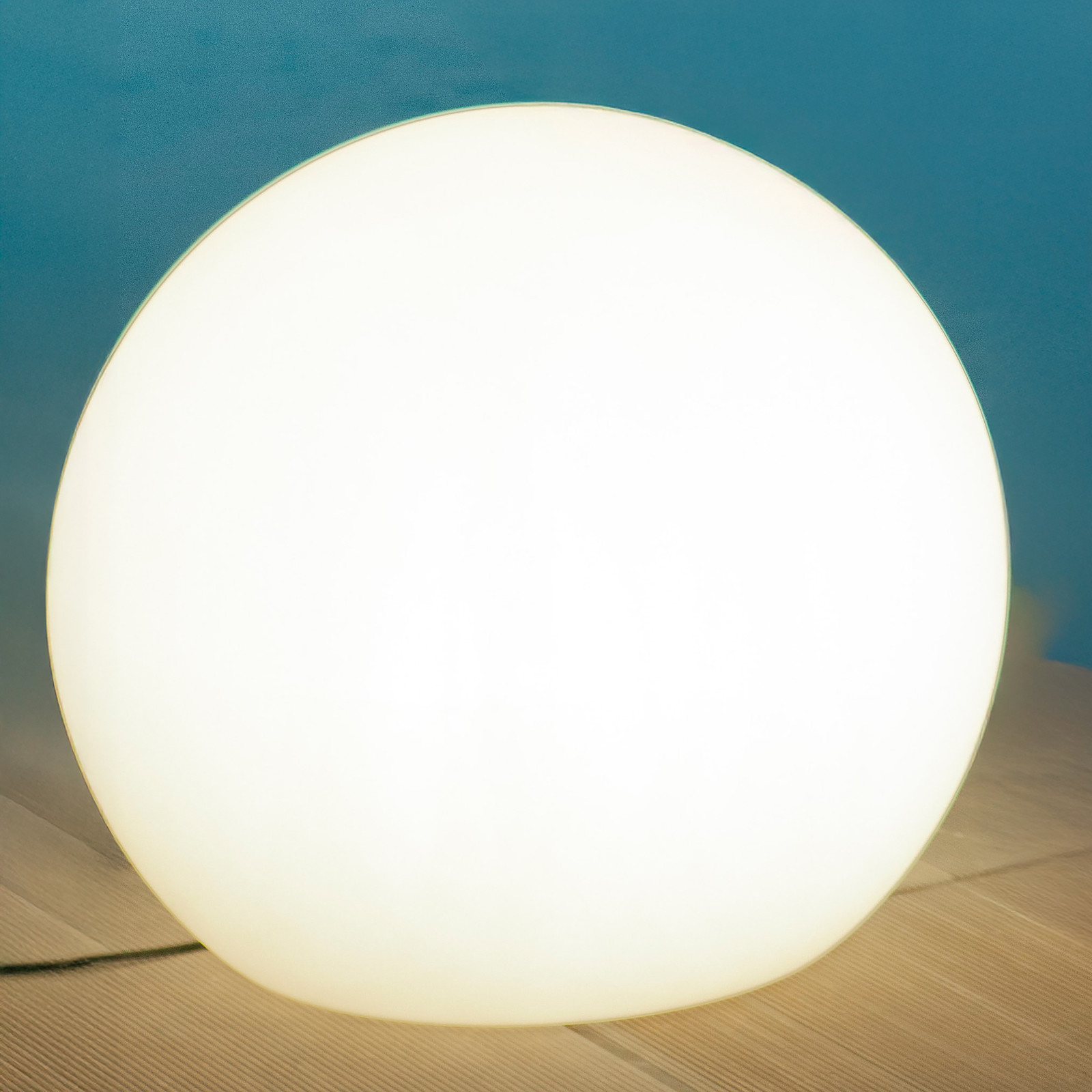 home24 Solar-padverlichting Buly type A, wit, Ø 80 cm
