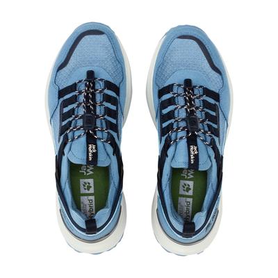 Sneaker JACK WOLFSKIN "DROMOVENTURE ATHLETIC LOW W", Damen, Gr. UK8-EU42, atmungsaktiv, Normalschaft, blau (elemental, blau), Main Material 100% Polyurethane Second Material 100% Polyamide Lining 100% Polyamide Sole 100% Rubber/ EVA, Schuhe Sneaker