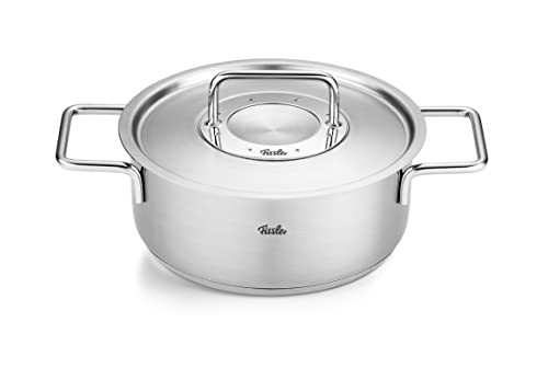 Fissler Pure Collection Roestvrijstalen braadpan met metalen deksel, 3,9 l, Ø 24 cm