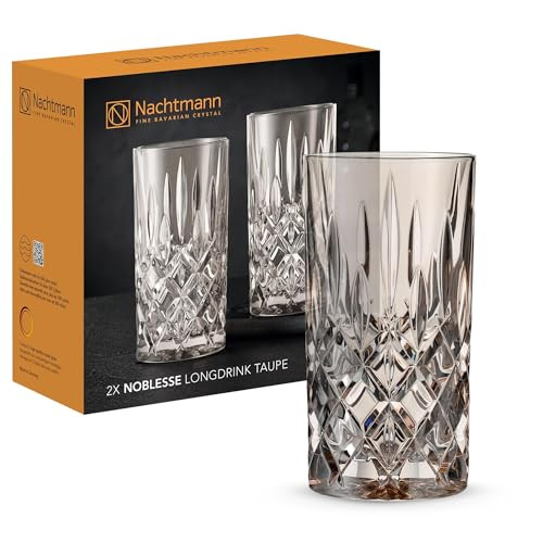 Nachtmann Noblesse 2-delige longdrinkglazenset, Taupe, 395 ml