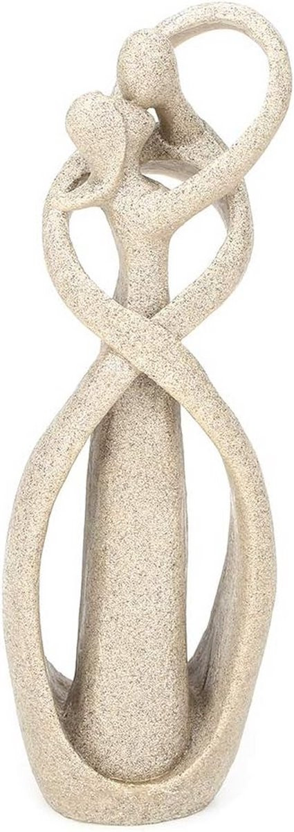 Zandstenen Beeldje Liefdespaar - Gesneden Sculptuur voor Woondecoratie