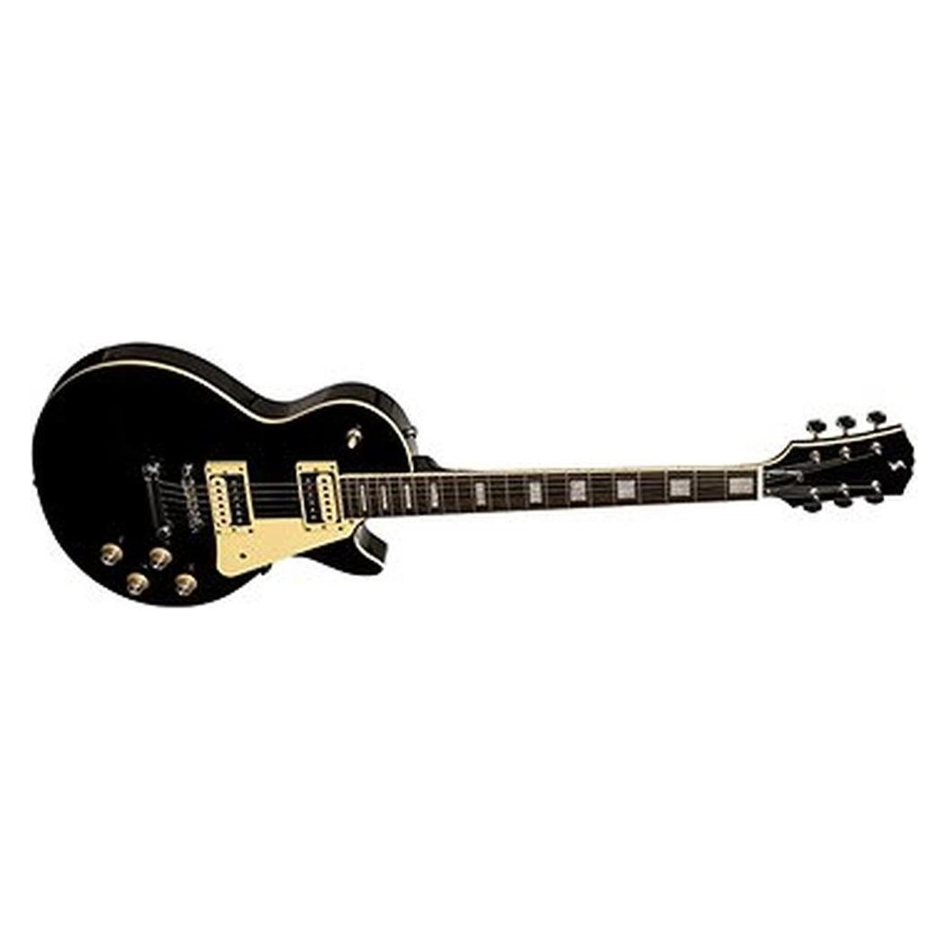 Stagg L-Serie E-Gitarre Standard Hochglanz Schwarz (E-Gitarre, Ahorn, Basswood, Rosenholz) (SSELSTDBLK)
