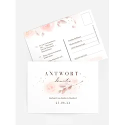 Antwortkarten Hochzeit selbst gestalten mit Spruch und Fotos im Onlinedesigner bei Meine-Kartenmanufaktur.de