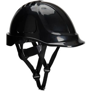 Portwest Schutzhelm Endurance Plus PS54, EN 397, EN 50365, mit 6-Punkt-System & Kinnriemen, Größe 56-63, schwarz