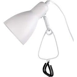 Tischlampe Tischleuchte Klemmstrahler weiß Schlafzimmerlampe beweglich H 28 cm