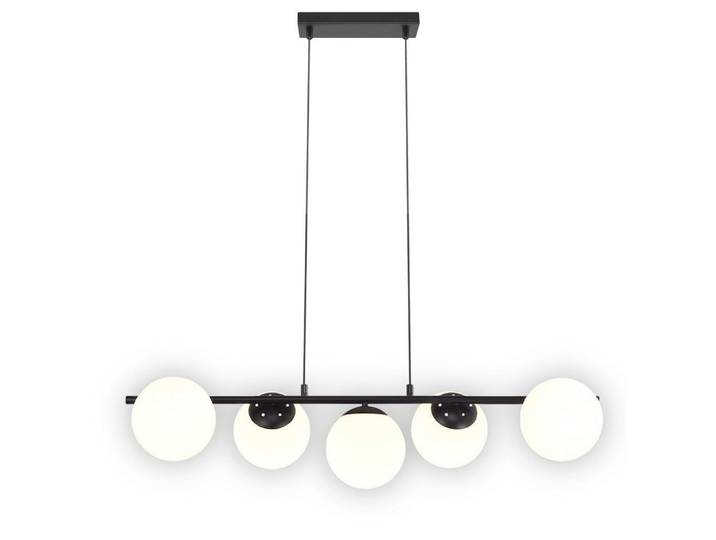 ZMH Pendelleuchte Julius 90/15/173.5 cm, Weiß, Schwarz, Metall, Glas, Mode, E27, 15x173.5x90 cm, Lampen & Leuchten, Innenbeleuchtung, Hängeleuchten, Pendelleuchten