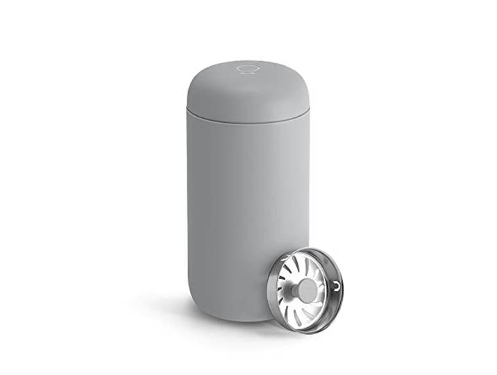 Fellow Carter Move Tasse de voyage – Gobelet à café et à thé isotherme en acier inoxydable avec intérieur en céramique et protection contre les éclaboussures\, gris mat\, tasse de 355 ml