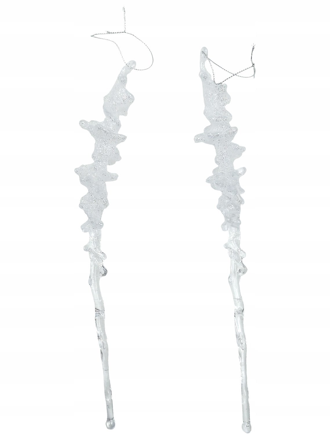 Set van 2 Glazen IJspegels Kerstdecoratie - 24 cm