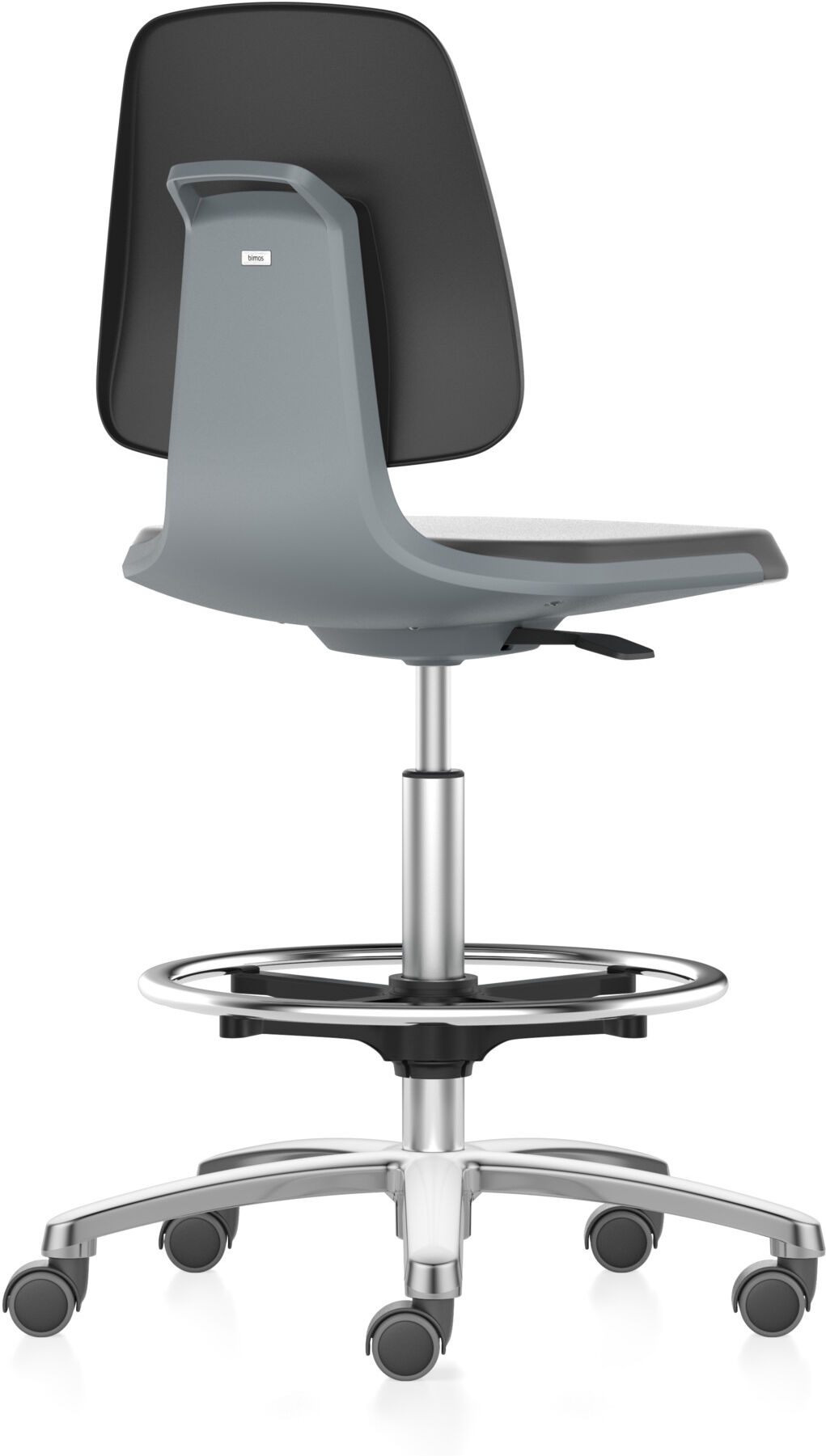 bimos Arbeitsstuhl Labsit mit Rollen Sitzhöhe 560-810 mm Supertec Sitzschale anthrazit (9125-SP01-3285-525)