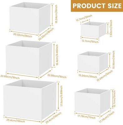 Inspired Living Acrylic Buffet Risers Set (3 Or 6 Pcs) Stackable Dessert Table Display Stand Clear Acrylic Display Risers white Large 6pcs