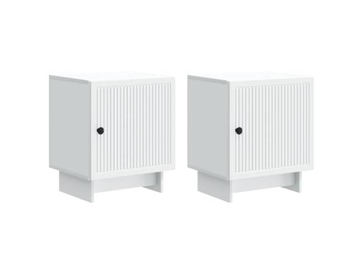 Coespram Nachttisch 2er Set Weiß 43x34,5x50 cm Beistelltisch Vielseitiges 2er Set für Schlafzimmer und Wohnbereich mit Schubladen, glatter Oberfläche und pflegeleichtem Design.
