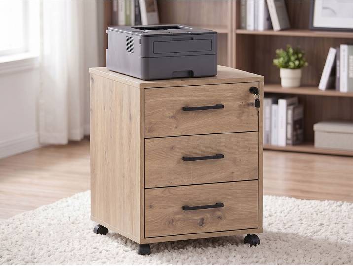 Rollcontainer Yaska 42cm Braun/Eiche Dekor