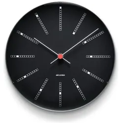 Arne Jacobsen Clocks, Wanduhr, Arne Jacobsen Watches Bankers Mechanische Wanduhr Rund Schwarz (21 cm)