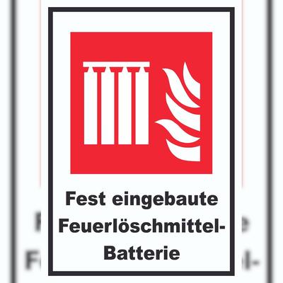 HB-Druck Fest eingebaute Feuerlöschmittel-Batterie Schild A3 (297x420mm)