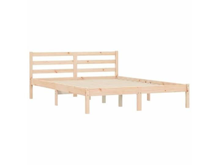 KTHLBRH Queen Bettgestell aus natürlichem Kiefernholz Massivholz, mit Kopfteil und Lattenrost, für Schlafzimmer