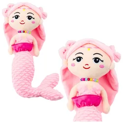 Plüsch Meerjungfrau mit Perlen Kuscheltier Rosa 32cm