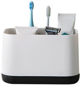 Inspired Deals Removable Toothbrush Holder And Toothpaste Organizer For Bathroom Countertops black
