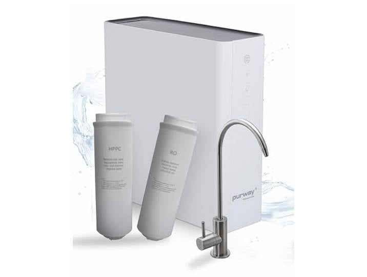 purway® PUR PREMIUM TOP 600 GPD Direct flow Umkehrosmoseanlage Ersatzfilter Kompakte Umkehrosmoseanlage mit Trinkwasserfilter und Osmose Wasserfilter für den Alltag