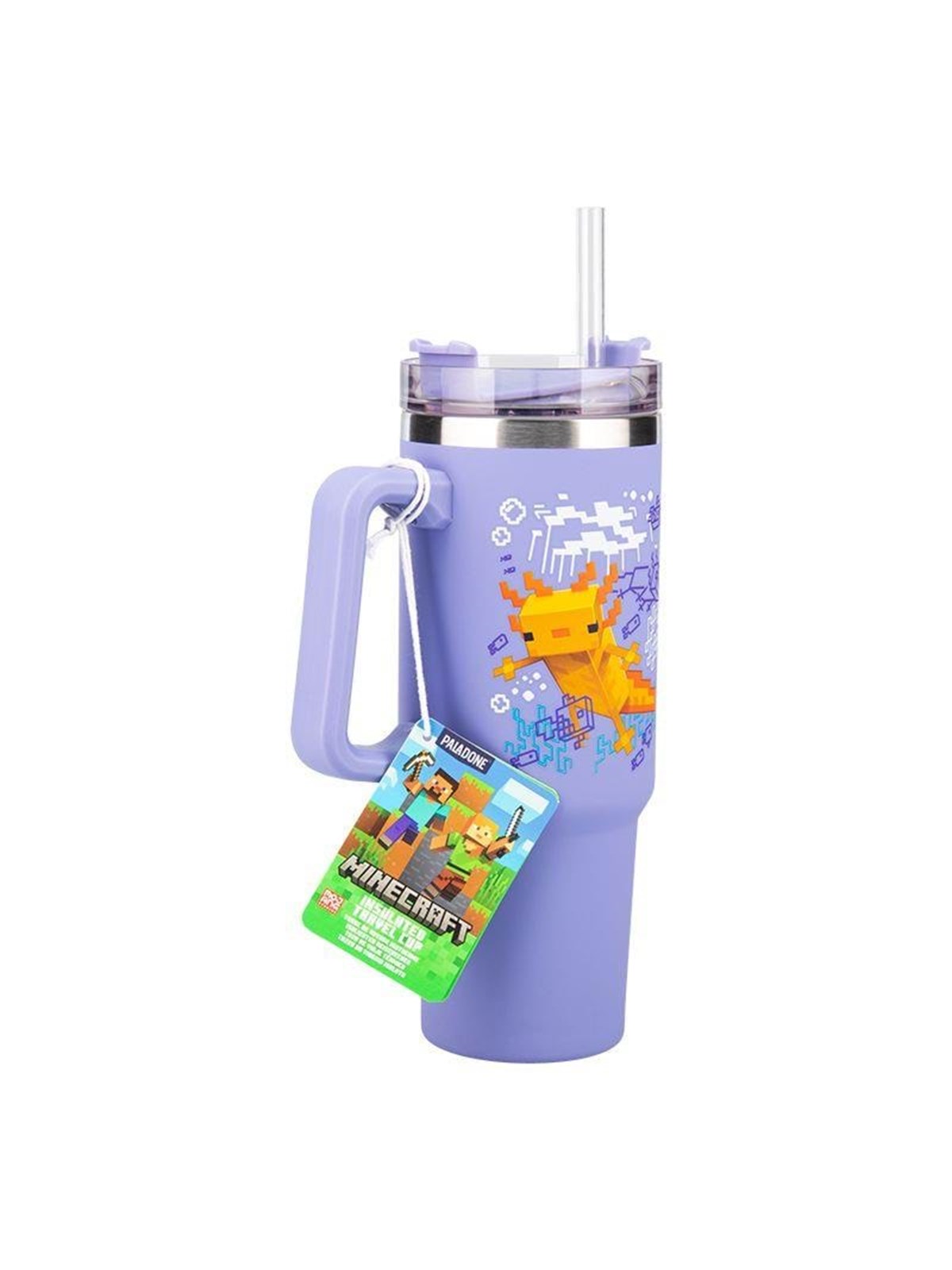 Paladone - Minecraft Purple 900ml Insulated Cup and Straw - Becher