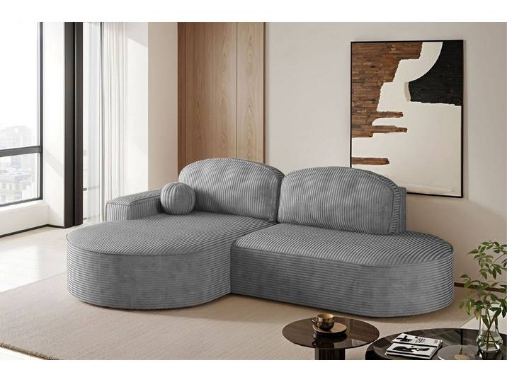 Kaiser Möbel Ecksofa mit Schlaffunktion,Bettkasten Modena Runden stoff Poso/Arena/Salvador, Elegantes Design mit Funktionalität